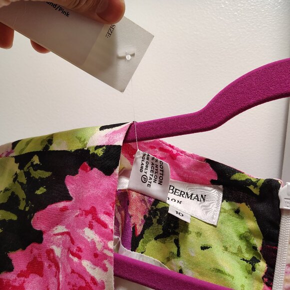 pink floral british tea garden bow-tie sleeveless sundress - Picture 5 of 7